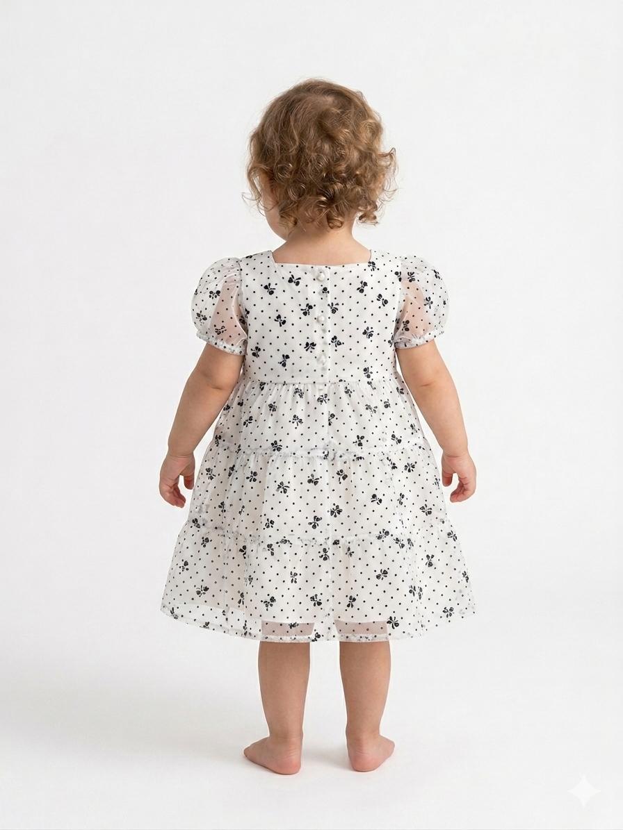 Elegant Floral Net Frock for Girls - Clothick