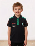 Kids Premium Polo T-Shirt with Racing Team Print - Clothick