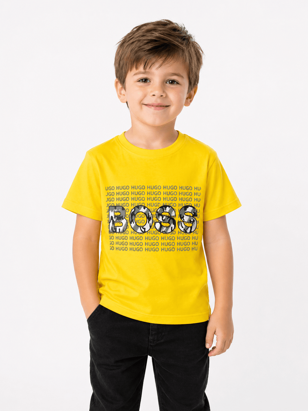 Kids Printed “BOSS” Graphic T-Shirt - Clothick