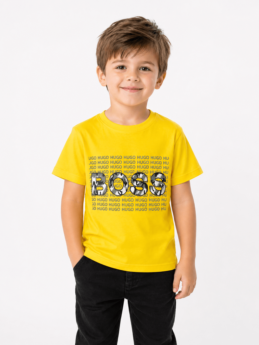 Kids Printed “BOSS” Graphic T-Shirt - Clothick