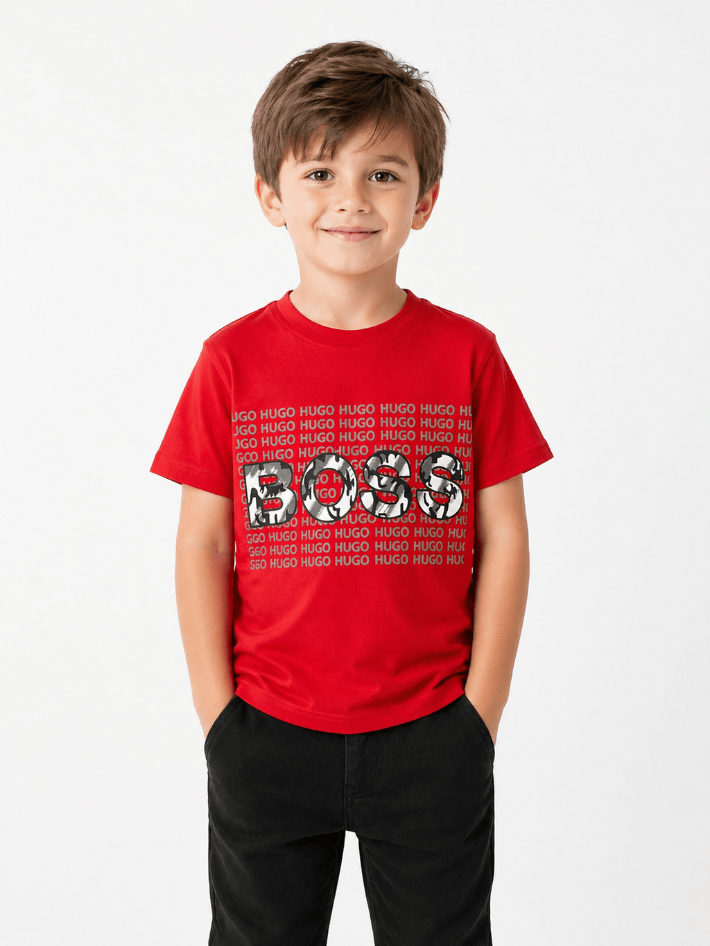 Kids Printed “BOSS” Graphic T-Shirt - Clothick