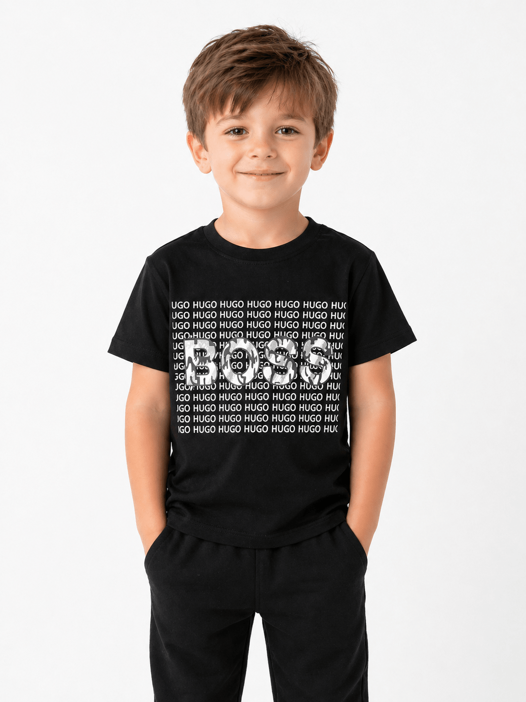 Kids Printed “BOSS” Graphic T-Shirt - Clothick